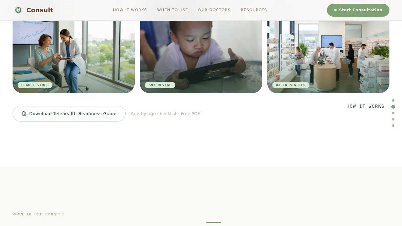 Pediatric Virtual Consultation Landing Page Template