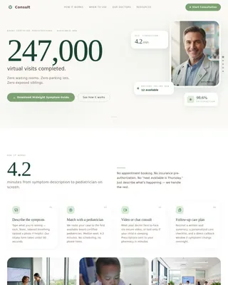 Pediatric Virtual Consultation Landing Page Template