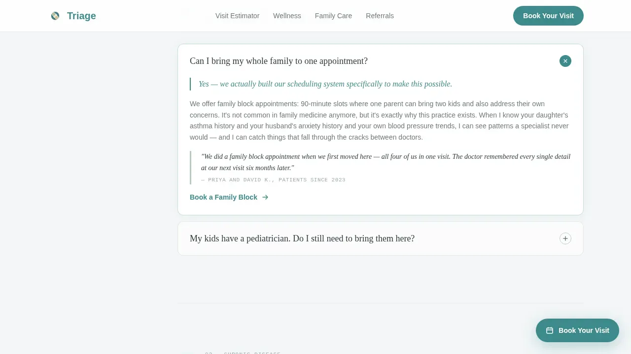 Family Medicine Clinic Landing Page Template
