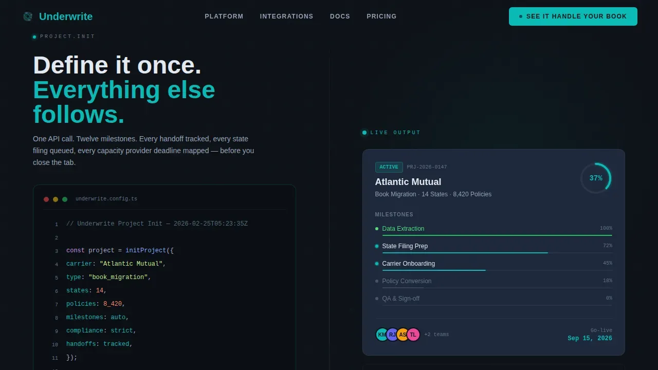 Insurance Project Management Landing Page Template