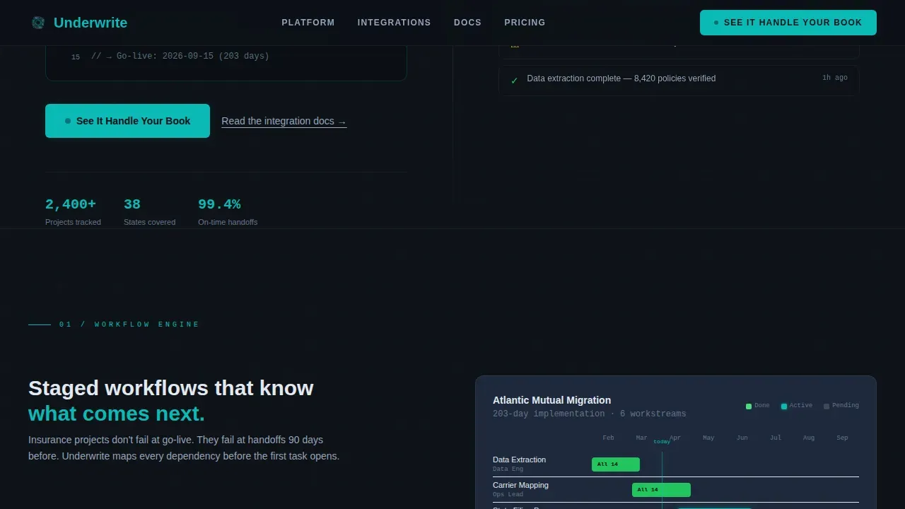Insurance Project Management Landing Page Template
