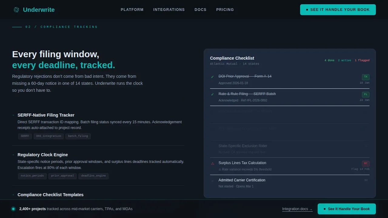 Insurance Project Management Landing Page Template