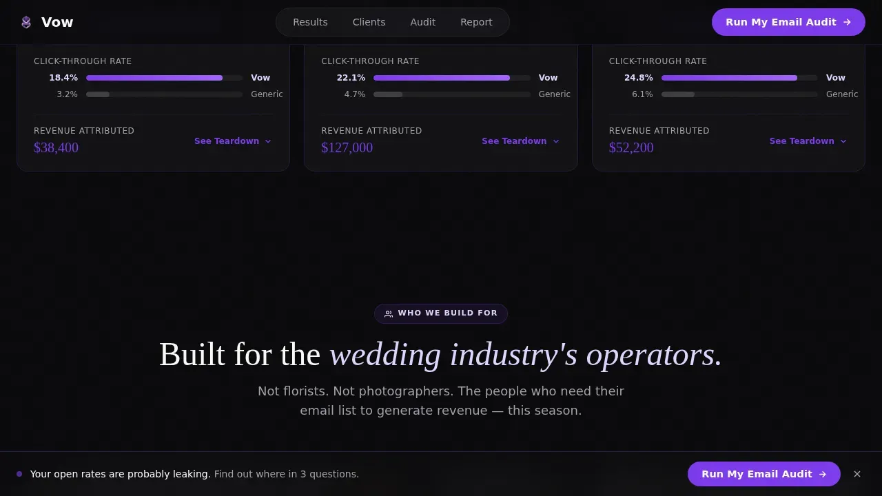 Wedding Email Marketing Landing Page Template