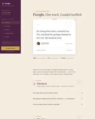 Trusted Handyman Booking | Free Website Template | Rocket