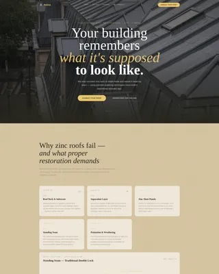Zinc Restoration Landing Page Template