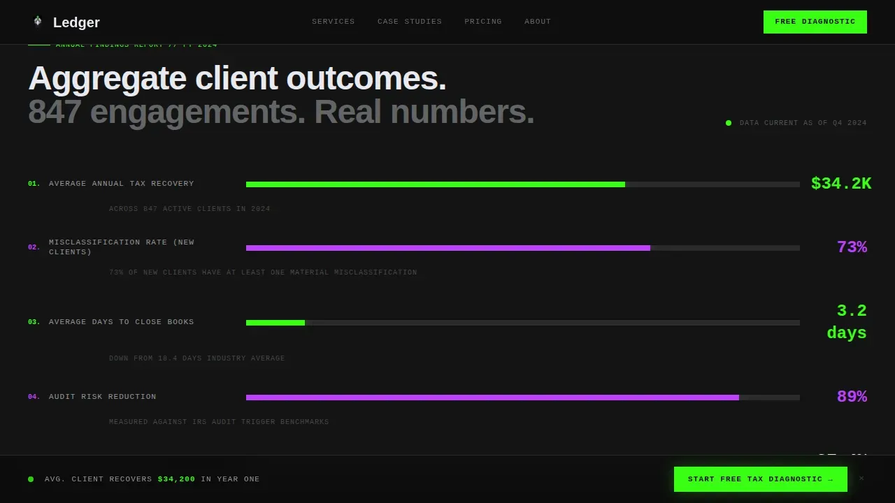 Terminal Precision Accounting Firm Landing Page Template