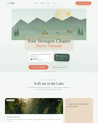 Outdoor Senior Fitness Trainer Quiz-Matching Website Template