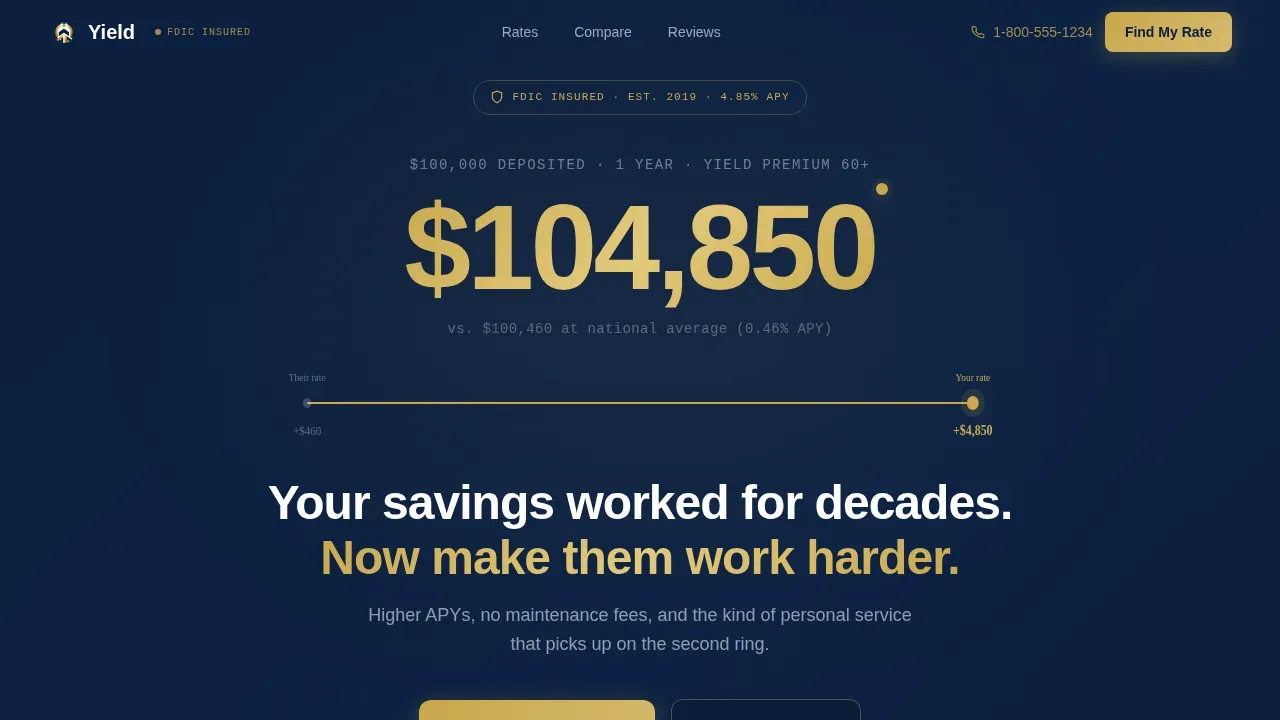 High APY Senior Savings Account Landing Page Template