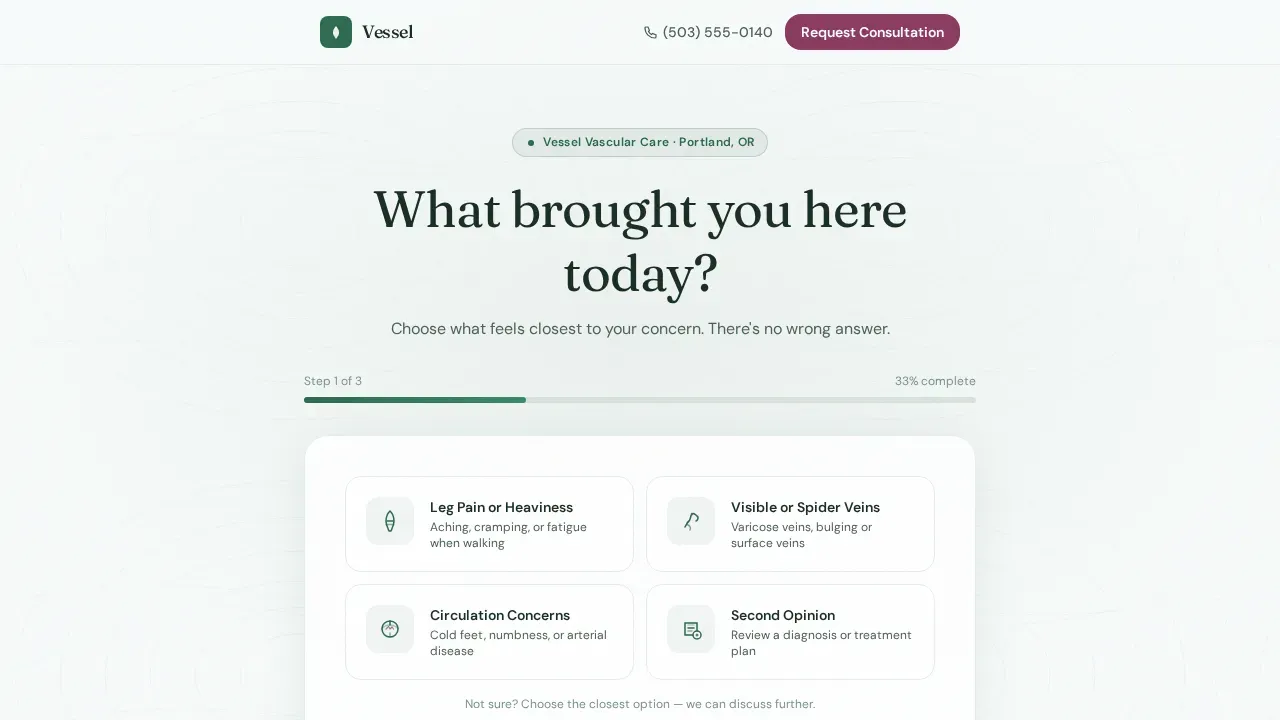 Vascular Care Patient Portal Landing Page Template
