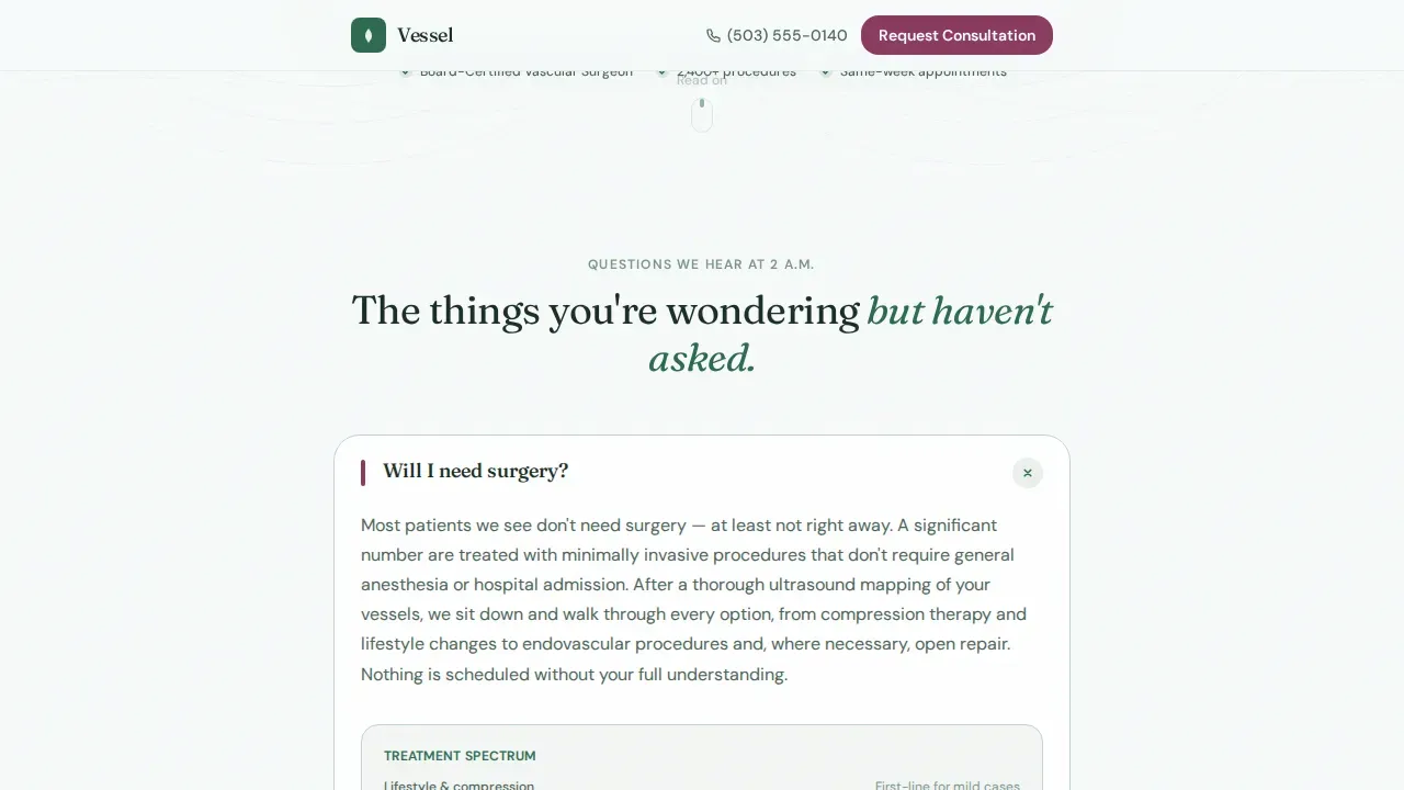 Vascular Care Patient Portal Landing Page Template