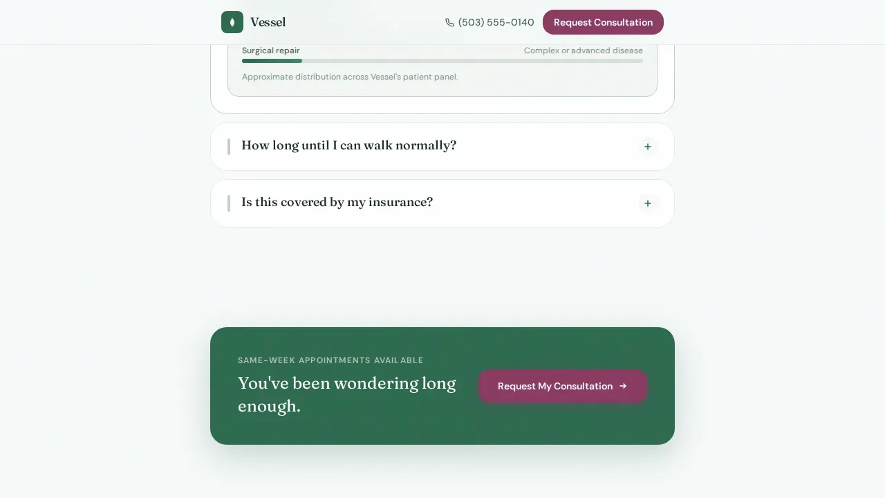 Vascular Care Patient Portal Landing Page Template