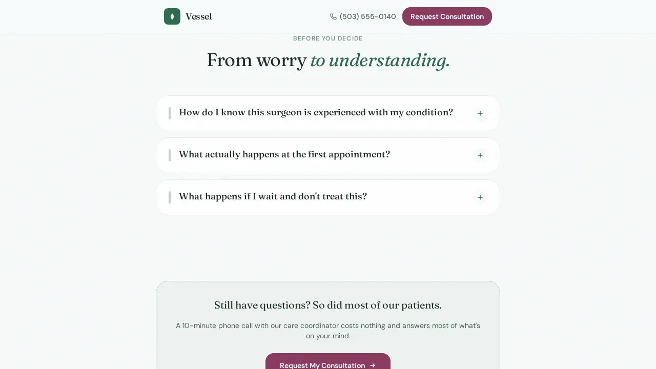 Vascular Care Patient Portal Landing Page Template