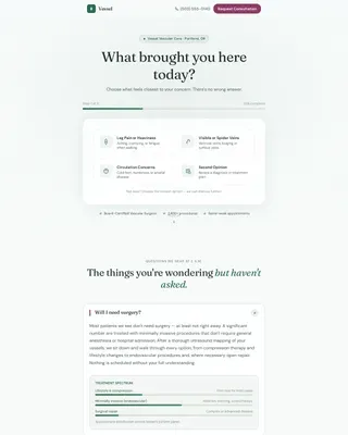Vascular Care Patient Portal Landing Page Template