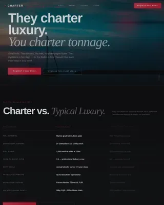 Industrial Raw Yacht Charter Landing Page Template
