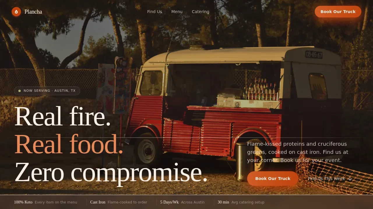 Keto Food Truck Landing Page Template