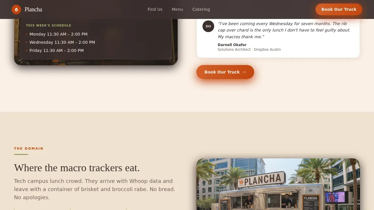 Keto Food Truck Landing Page Template