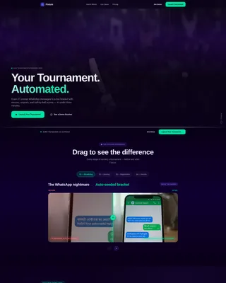 Automated Cricket Tournament Landing Page Template