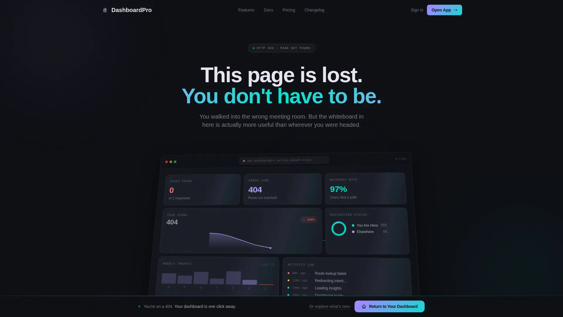 SaaS 404 Error Product Discovery Website Template