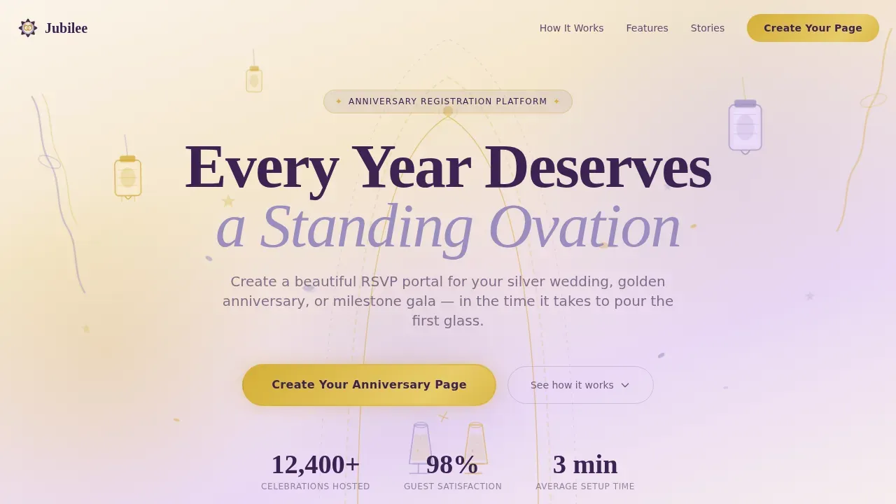 Immersive Anniversary Event Registration Landing Page Template