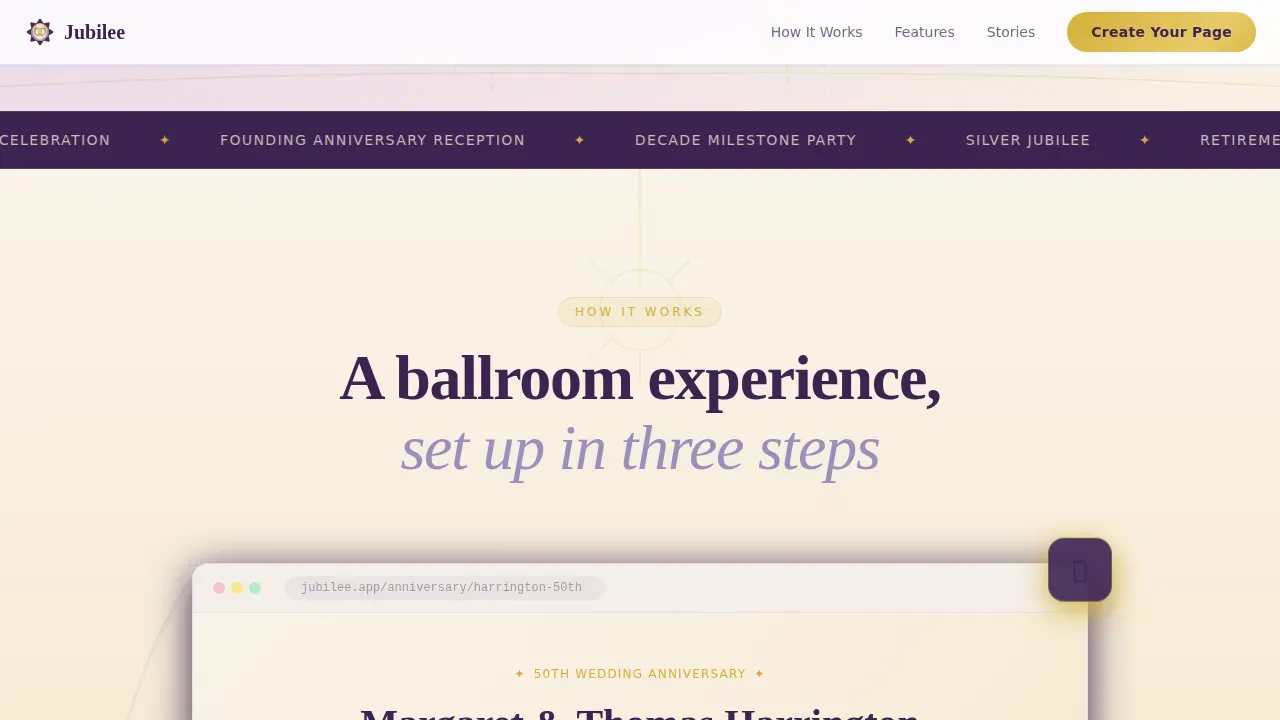 Immersive Anniversary Event Registration Landing Page Template