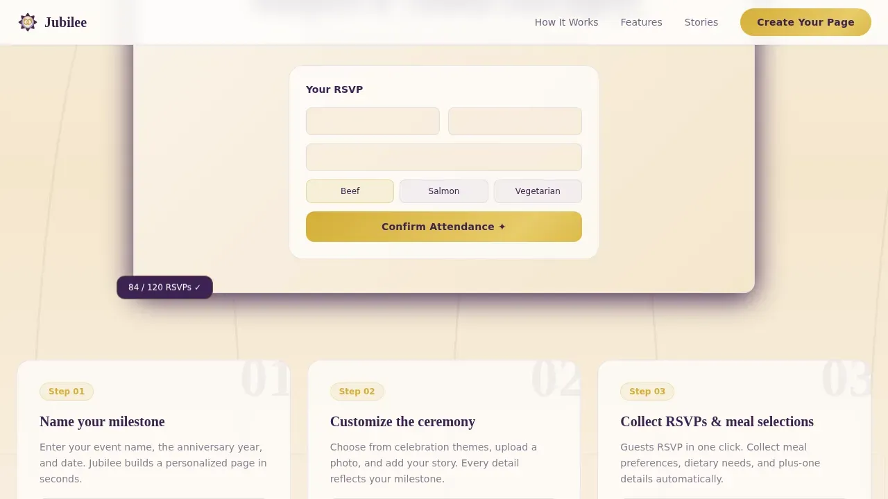 Immersive Anniversary Event Registration Landing Page Template