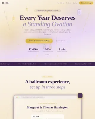 Immersive Anniversary Event Registration Landing Page Template