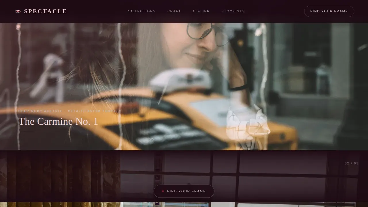Luxury Boutique Eyewear Brand Landing Page Template