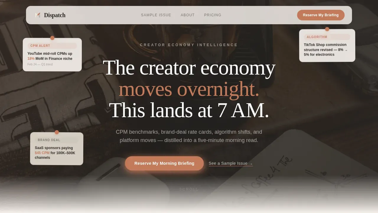 Creator Economy Newsletter Landing Page Template