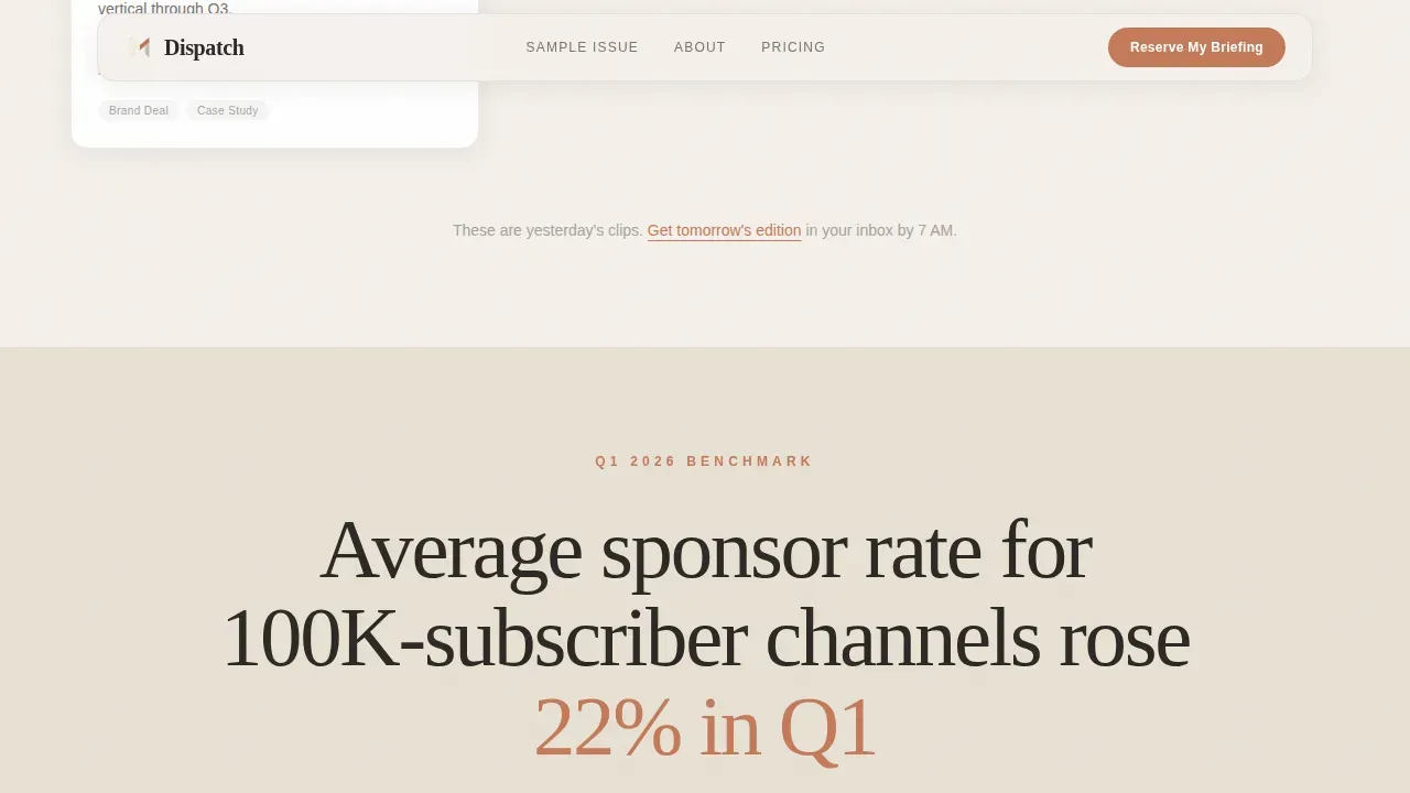 Creator Economy Newsletter Landing Page Template