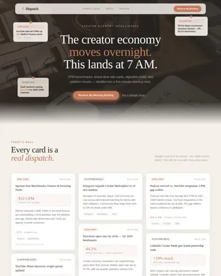 Creator Economy Newsletter Landing Page Template