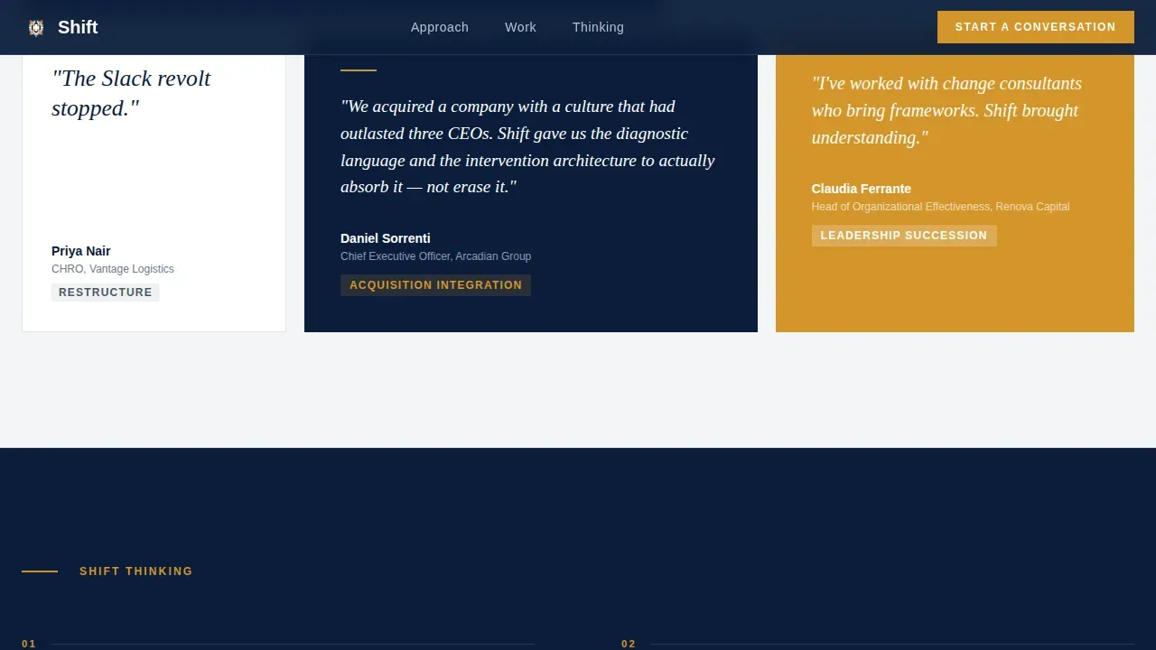 Advanced Consulting & Advisory Reviews & Social Proof Website Template