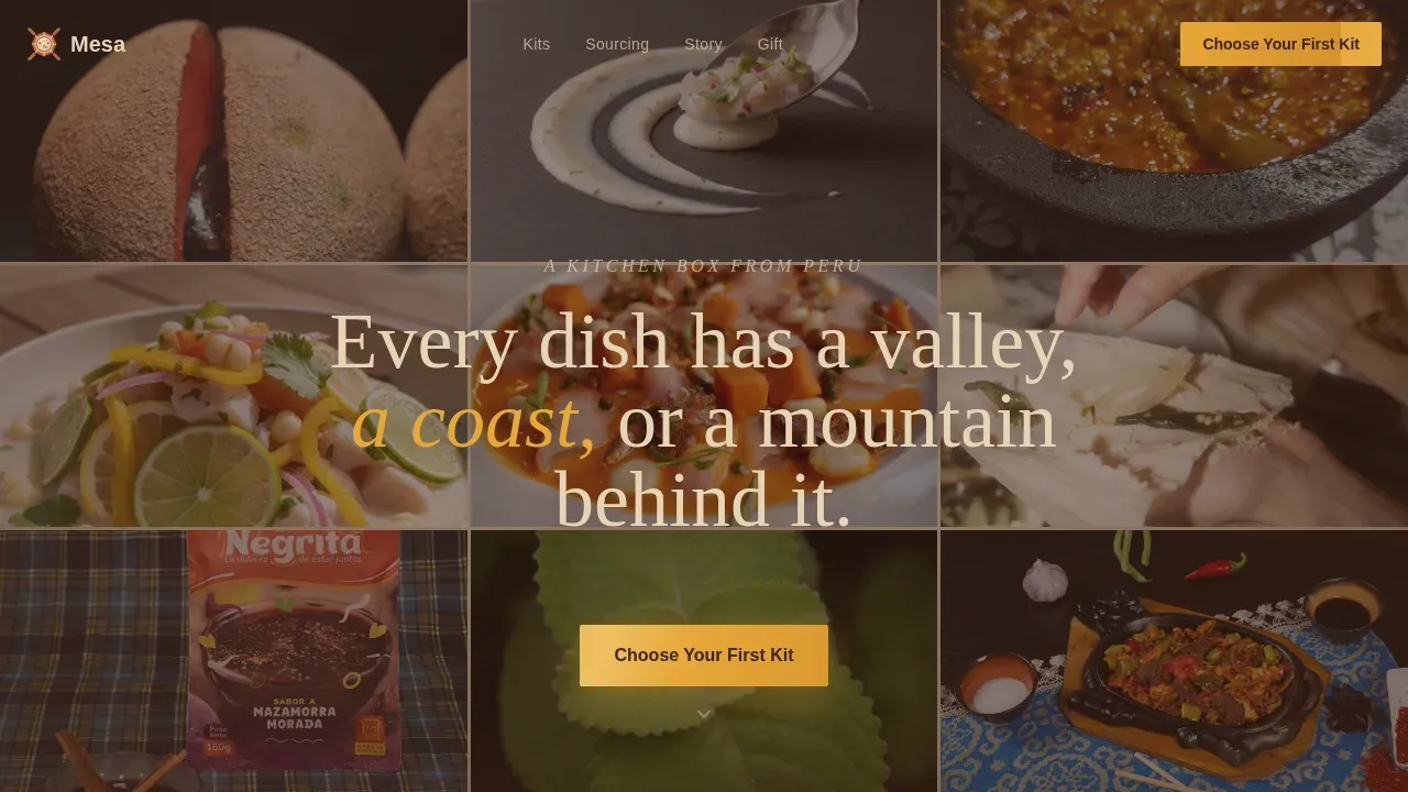 Luxe Peruvian Meal Kit Landing Page Template