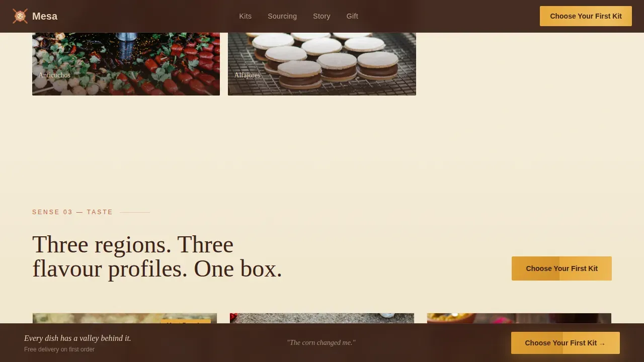 Luxe Peruvian Meal Kit Landing Page Template