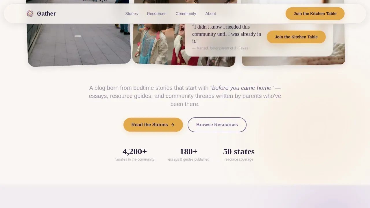 Inclusive Adoption Community Landing Page Template