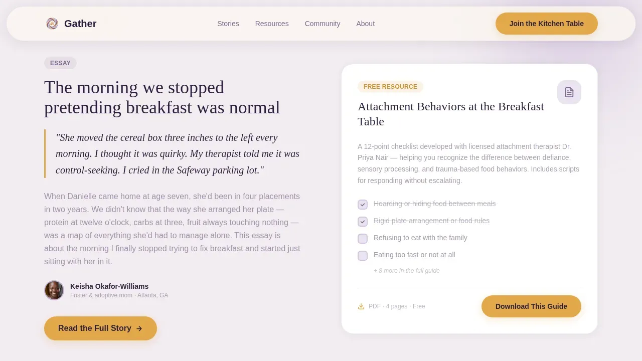 Inclusive Adoption Community Landing Page Template