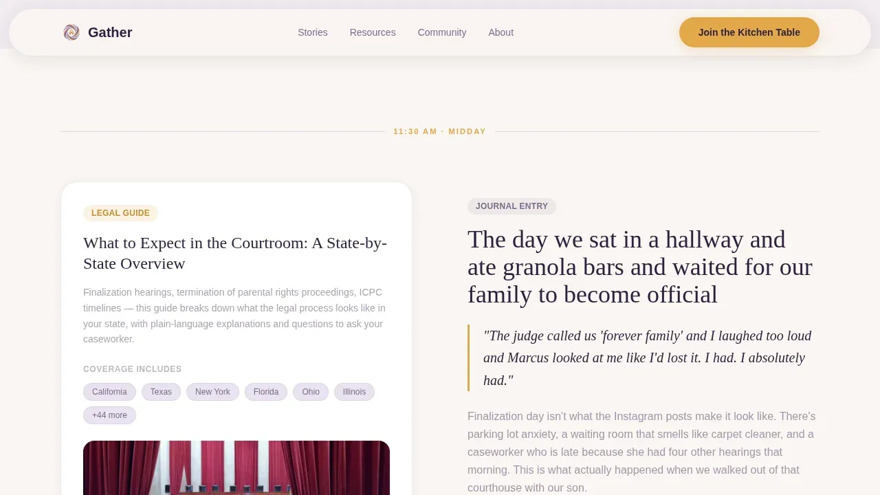 Inclusive Adoption Community Landing Page Template