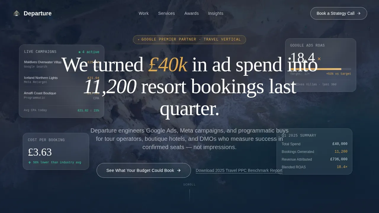 Award-Winning Travel PPC Agency Landing Page Template