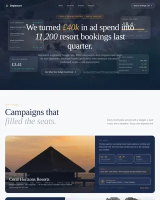 Award-Winning Travel PPC Agency Landing Page Template