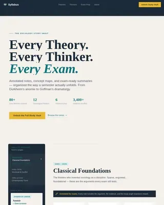 Authoritative Sociology Guide Landing Page Template