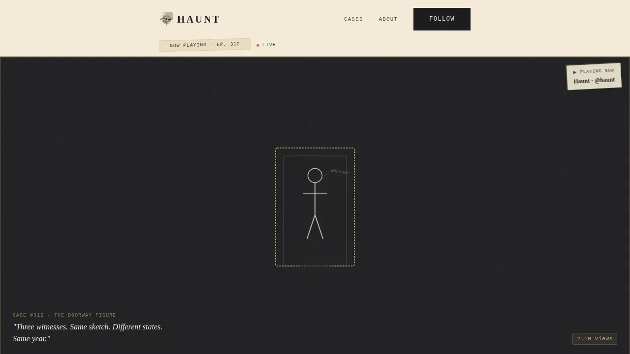 Paranormal TikTok Channel Landing Page Template