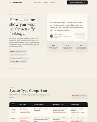 Fire Suppression System Comparison Landing Page Template