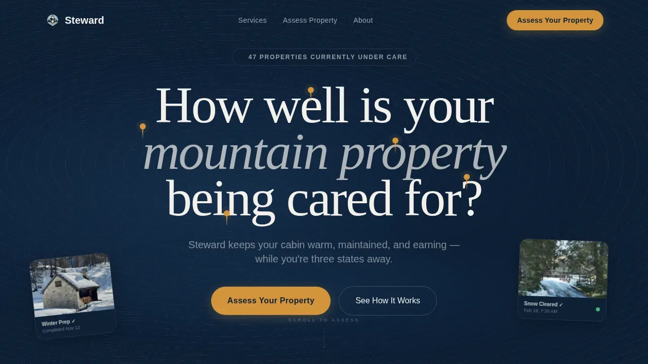 Mountain Property Management Landing Page Template
