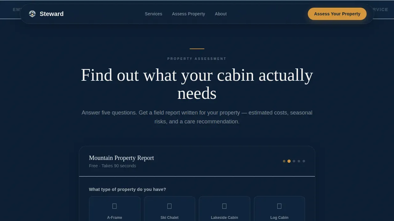 Mountain Property Management Landing Page Template