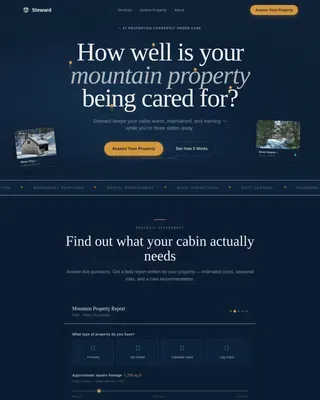 Mountain Property Management Landing Page Template