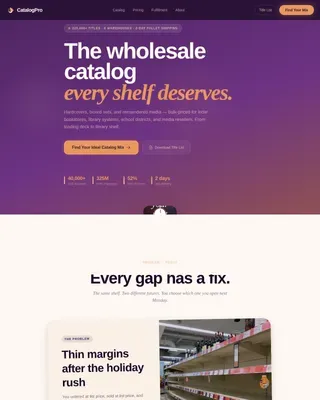 Luxe Wholesale Books & Media Landing Page Template