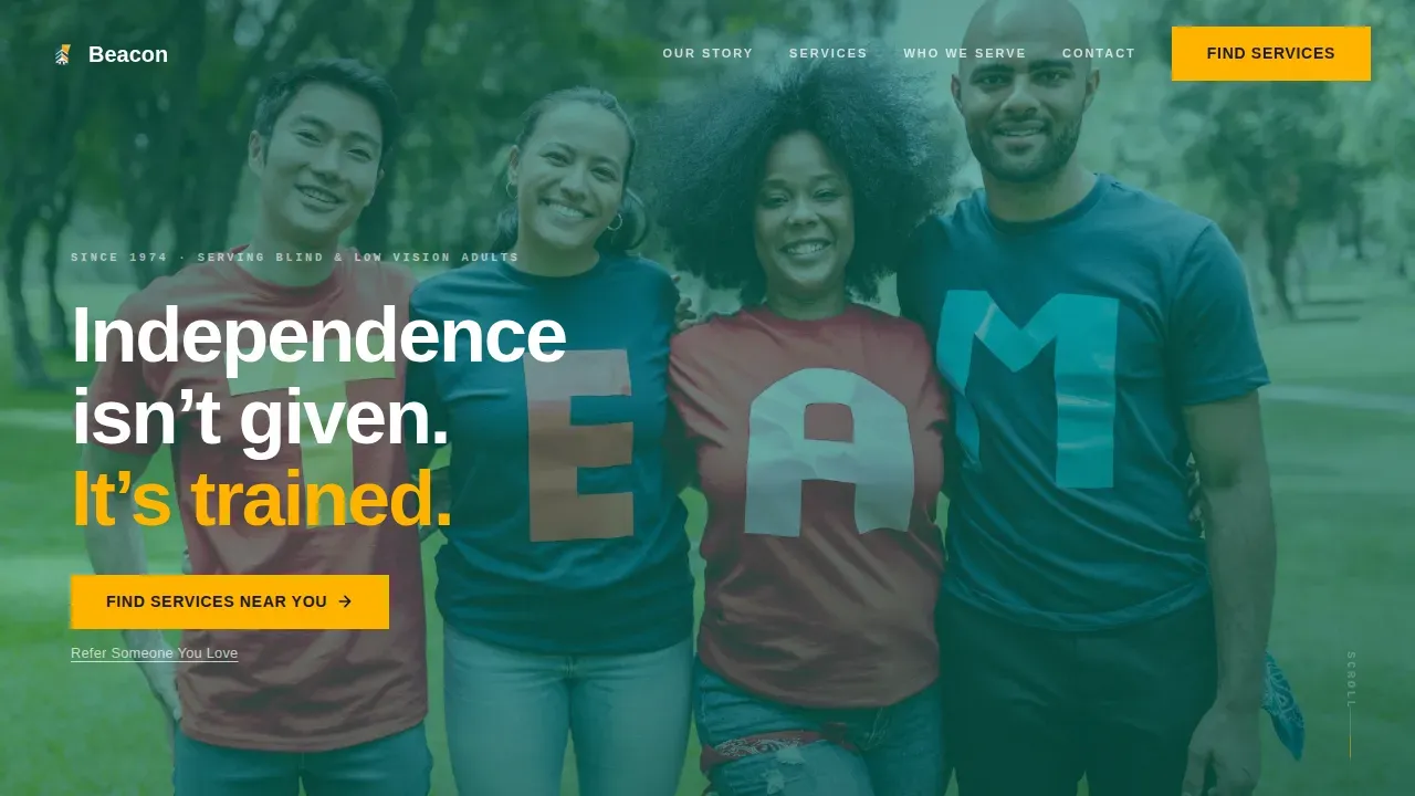 Community Blind Services Landing Page Template