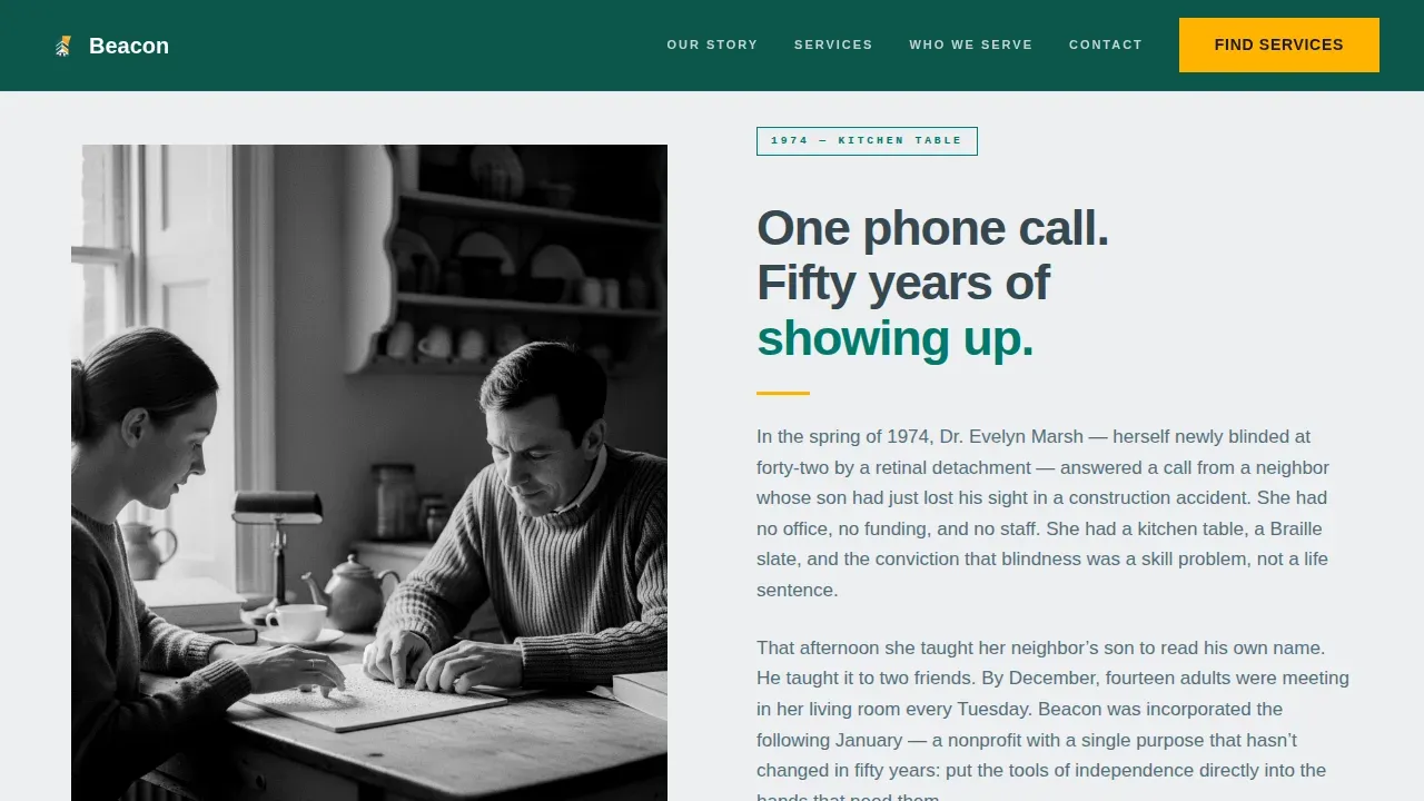 Community Blind Services Landing Page Template