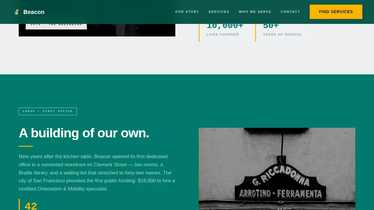 Community Blind Services Landing Page Template