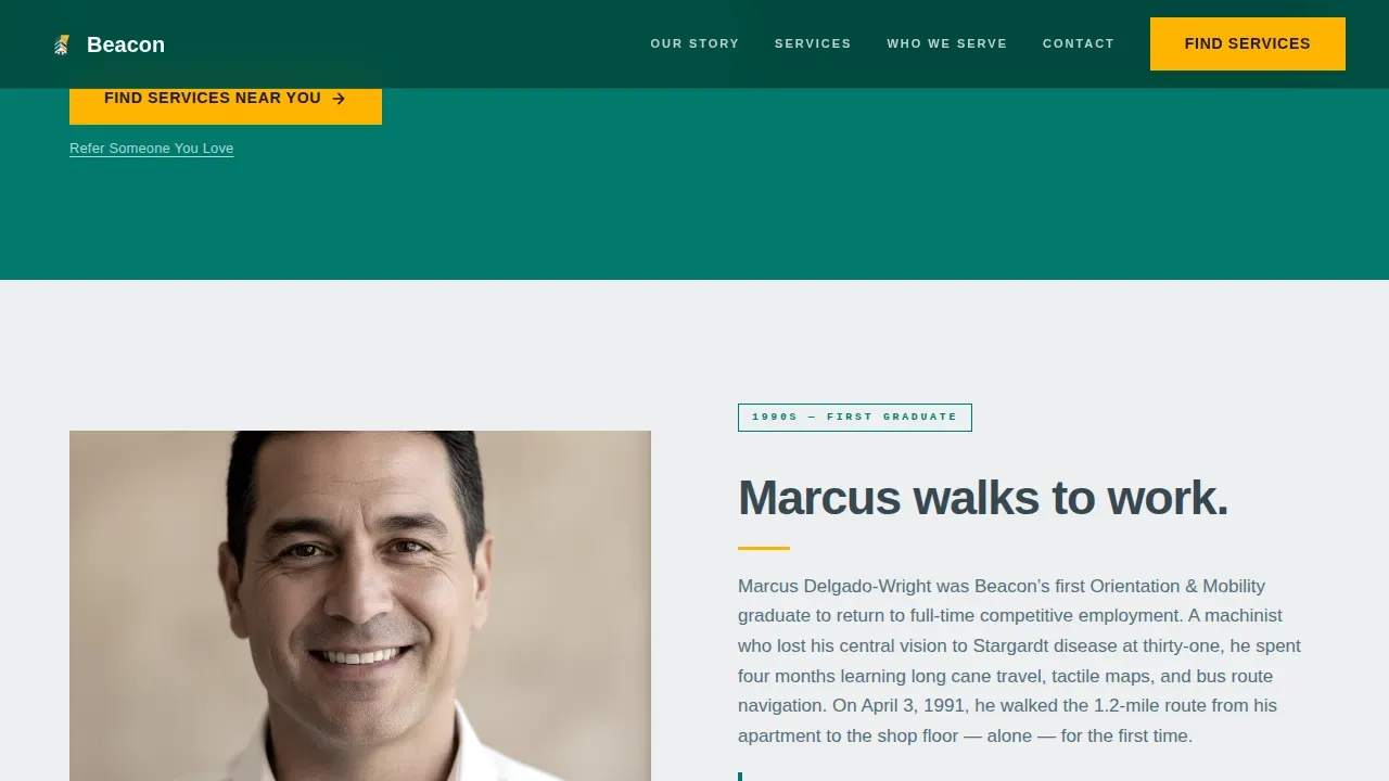 Community Blind Services Landing Page Template