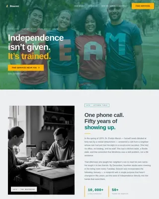 Community Blind Services Landing Page Template